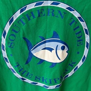 Men’s Southern Tide Long Sleeve Skipjack TShirt Front Pocket Green Sz S Like New
